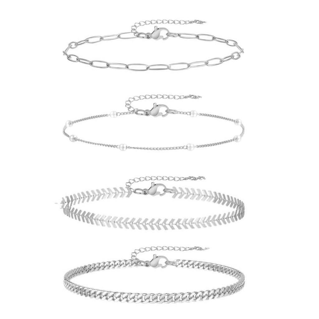 Anklet Fashion Simple Cuban Multi-layer Foot Ornament Alloy Geometric Chain All-match Anklet