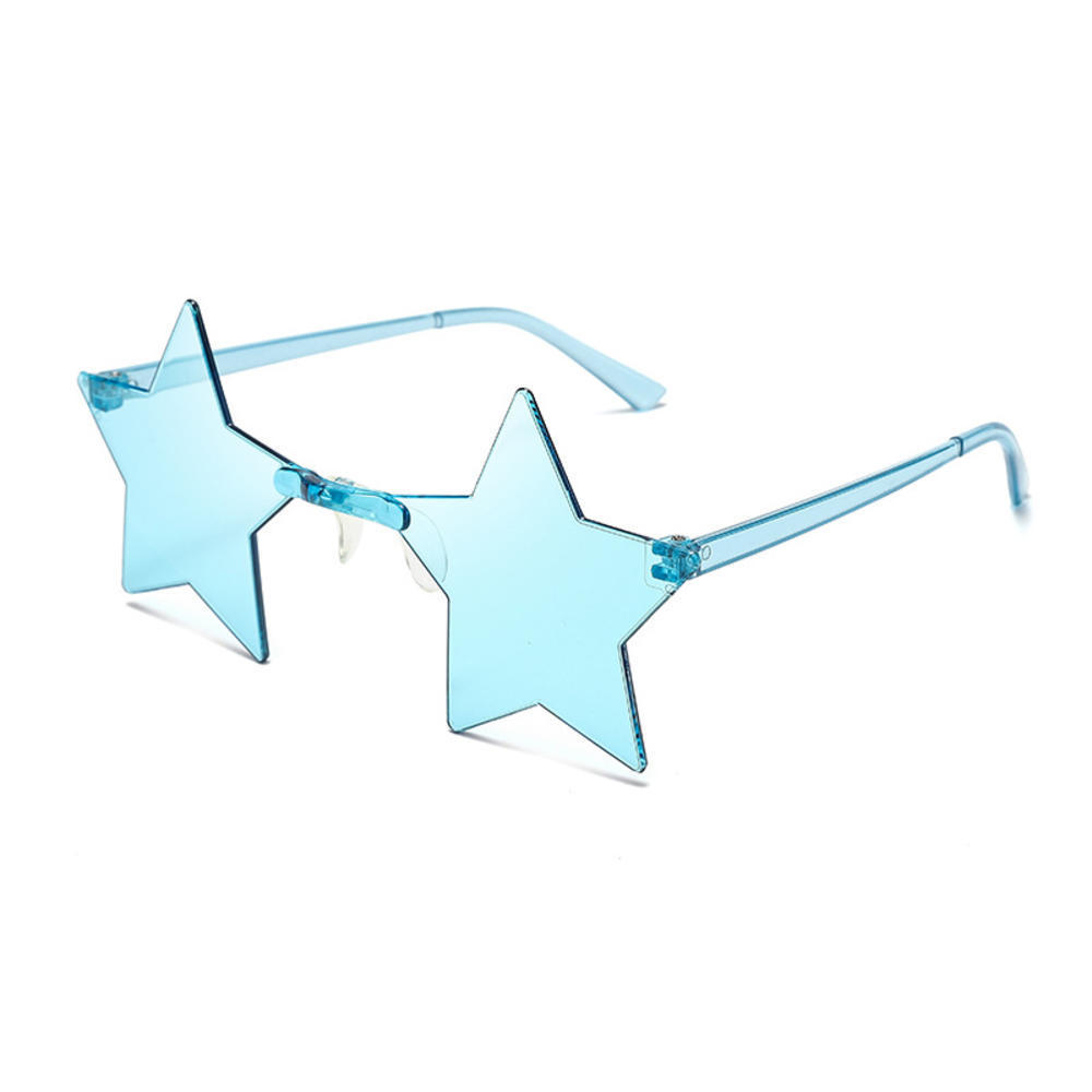 1Pc Frameless Star Shaped Solid Color Glasses For Cosplay Eyewear Cool Disco Glasses For Women Men Fashion Pentagram Sunglasses