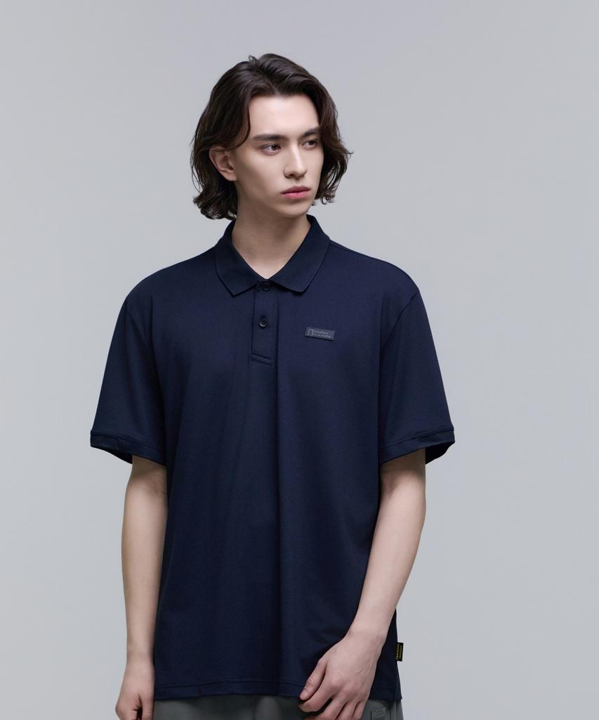 NATIONALGEOGRAPHIC N252Mpl810 Wellaca Cooling Basic Fit Pique Collar Tee Deep Sea Navy