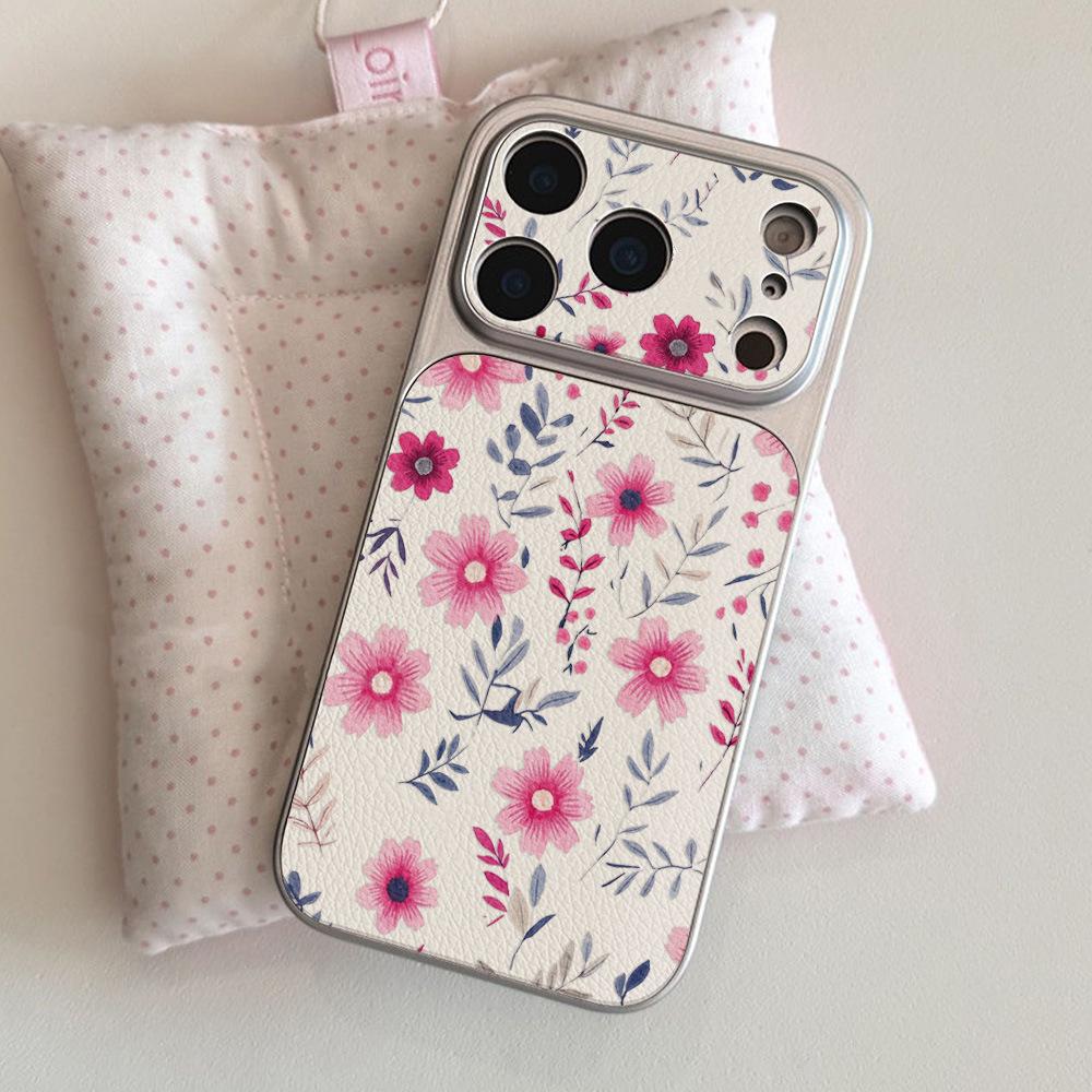 The new flower is suitable for Apple iPhone17 mobile phone case 17/16pro lambskin 15pro lens all-inclusive 14.