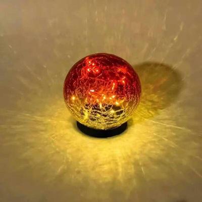 Luce per Prato Sfera di Vetro Solare Crepato