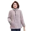 50-Year-Old Women's Thick Warm Winter Coat with Imitation Mink Velvet