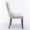 Nikki Collection High-end Tufted Solid Wood Contemporary Velvet Upholstered Dining Chair with Wood Legs Nailhead Trim 2-Pcs Set, Beige, DE2001BG