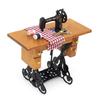 Detailed Miniature Sewing Machine Dollhouses Display Enhances Living Room Pretend Play Accessories