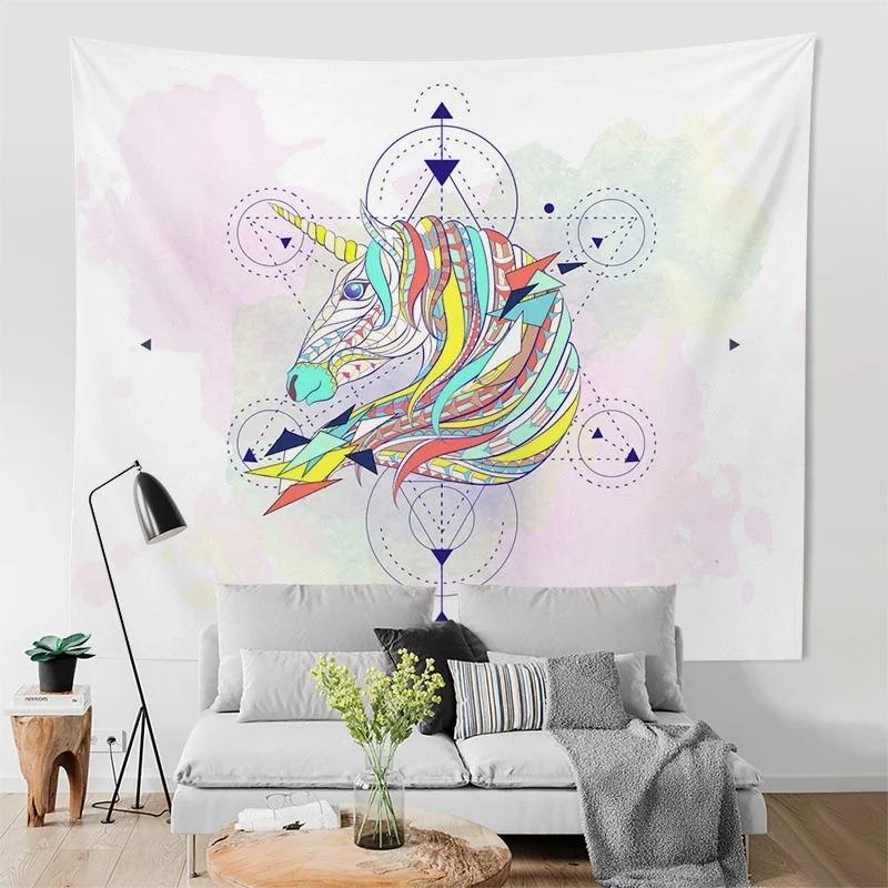 Декоративный гобелен «Звездное небо и единорог» для украшения офиса — фото 6