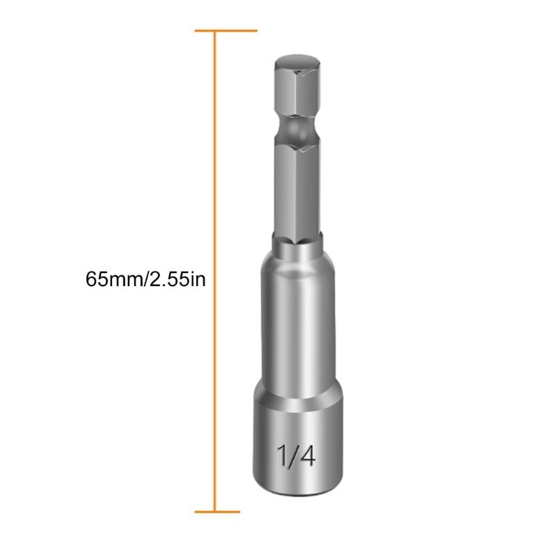 1/4"Socket Strong Magnetic Hexagons Nut Driver for Stable Drilling for DIY Projects Easily Fit Into Various Condition