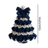 DIY Crochet Christmas Tree Set Handmade Festival Decoration Tree Shaped Bow Pearl Decoration Christmas Party Crochet Decoration