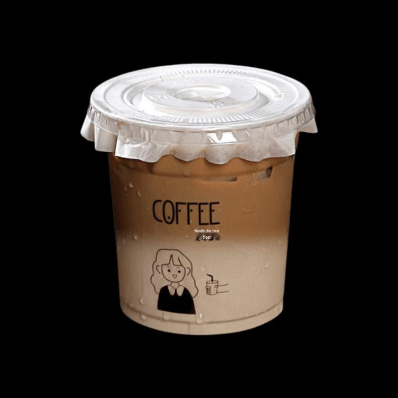 DISHJOY Disposable Transparent Coffee & Milk Tea Cups with Lids