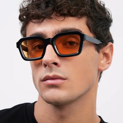 Fashion Vintage Square Sunglasses for Men Women Brand Designer Yellow Sun Glasses Ins Popular Shades Eyewear UV400