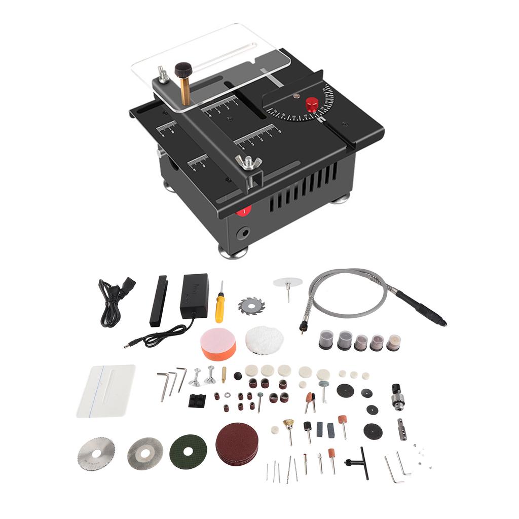 100W Desktop Saw Set Multi Functional Table Saw Mini Desktop Saw Cutter Electric Cutting Machine 16mm Cutting Depth Table Saw