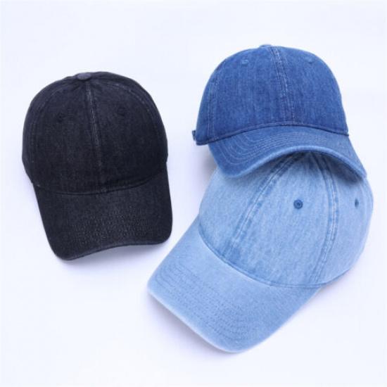 Men Casual Denim Baseball Cap Sports Hat Retro Style Adjustable Outdoor Sun Cap