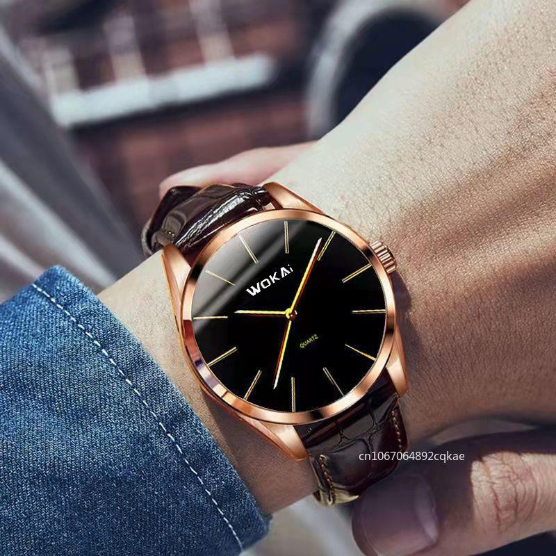 New Fashion Business Watch Men's Watches Casual Leather Band Quartz Wristwatches Men Relogio Masculino Montre Homme