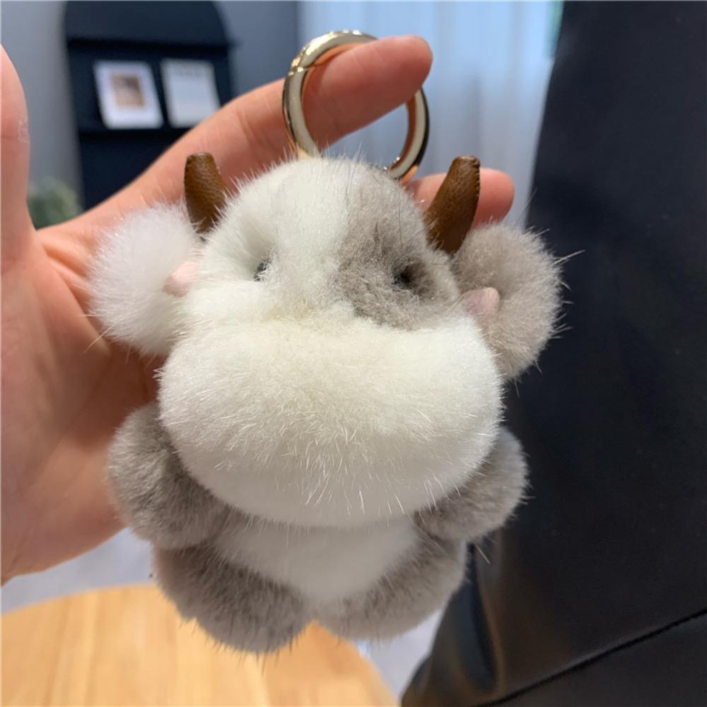 

Long Mane Plush Cow Keychain Stuffed Cute Animal Keychain Friends Birthday Gifts Style 3