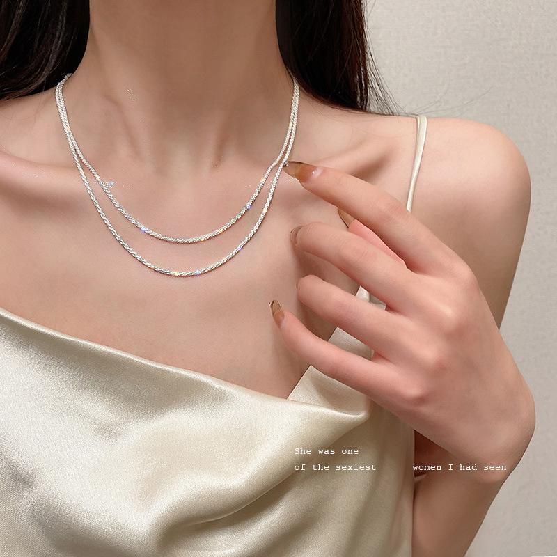2023 Trendy Starry Sky S925 Sterling Silver Clavicle Necklace for Women
