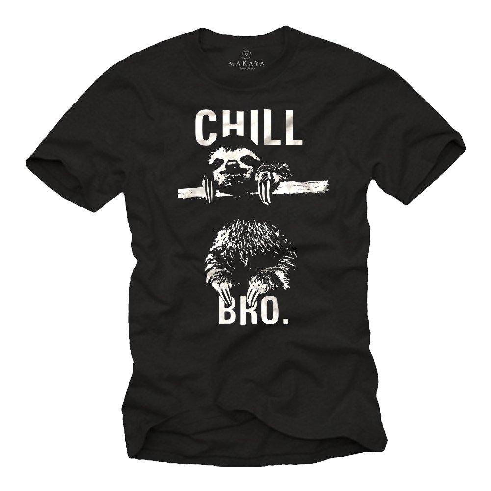Makaya Cool Swag T-Shirt with Sloth Chill Bro Men's T Shirt Women Fashion Shirt Cute Tops