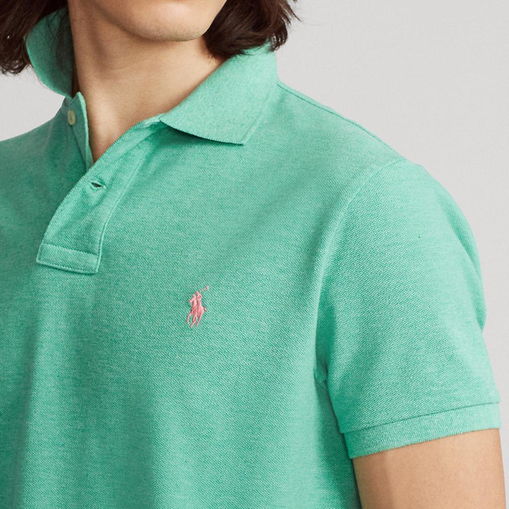 Polo Ralph Lauren Solid Color Logo Embroidered Slim Fit Short Sleeve Polo Shirt Men Tops Green MNPOKNI1N821119-300