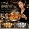 Double Handles Paella Pan 22cm Seafood Rice Pot Metal Serving Plate Dish  Kitchen Use