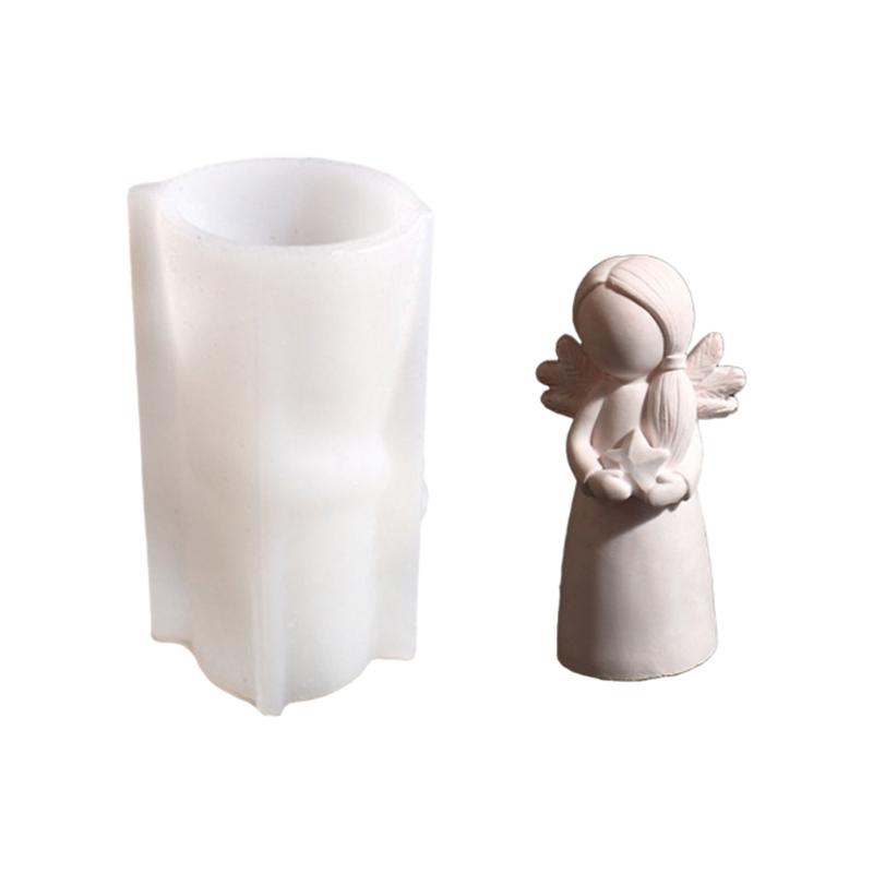 Heat Resistant 3D Angel Candle Mold Nonstick Mould for Artistic Home and Event Decoration Flexible Silicone Form