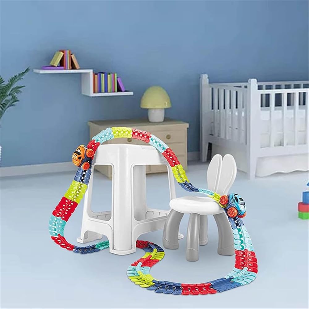 Zero Gravity Car Set, New Magic LED Light-Up Race Cars with Changeable Tracks, DIY Race Track Toy, Tracked Car Toy for Kids, Electric Train,