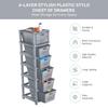 6-Tier Plastic Storage Cabinet Organizer/Modular Plastic Drawer System for Home, Office, Hospital, Parlor, School, Doctors, and Kids' Rooms