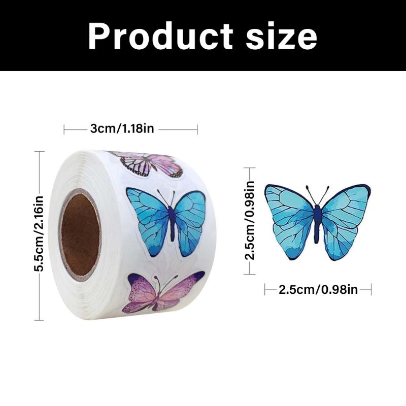 500Pcs Flower Butterfly Sticker Adhesive Decorative Sticker For Journal Album Card Making Home Decoration Packaging
