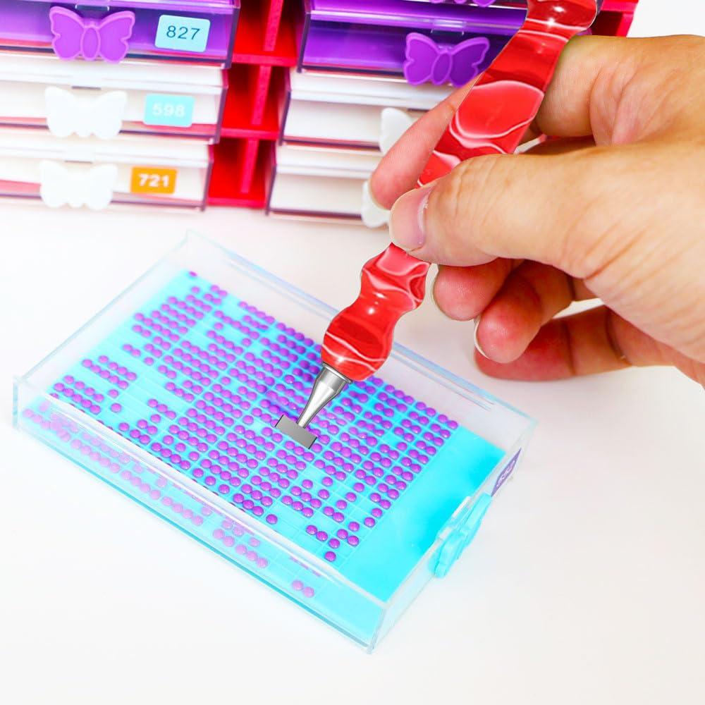 Kit Penna Pittura Diamante da 13 Pezzi con Punte in Acciaio Inossidabile 1 3 6 9 Strumento Ergonomico per Posizionamento Perline per Arte con Strass Fai da Te