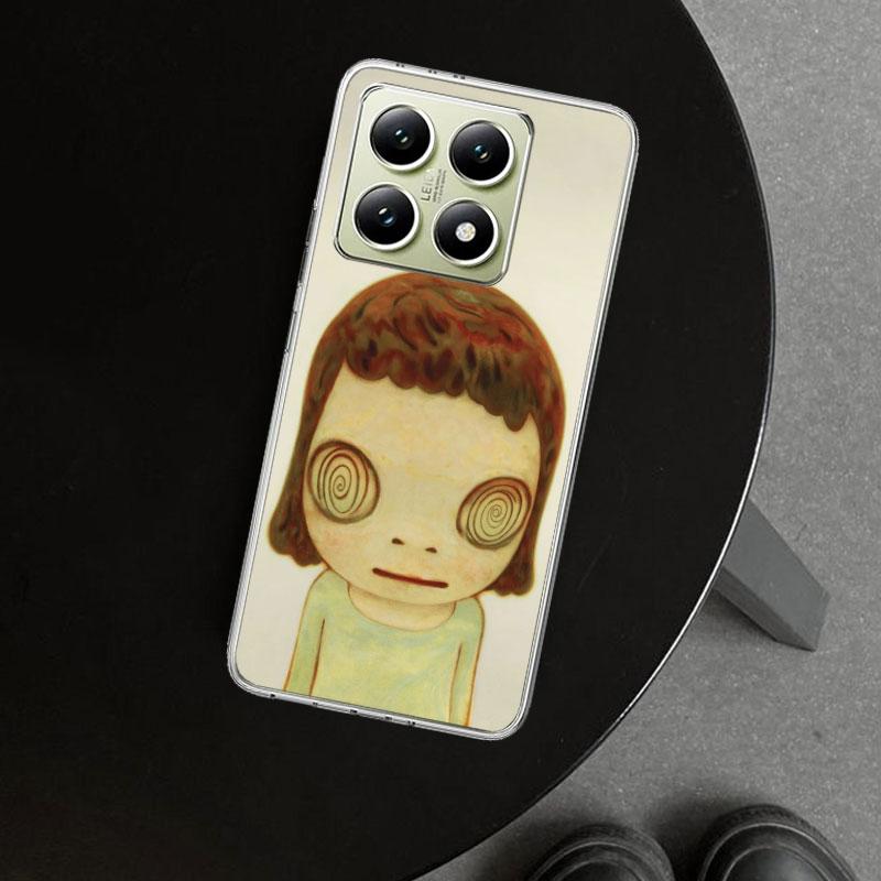 Y-Yoshitomo Nara Phone Case Cover for Xiaomi Redmi Note 15 14 13 12 11 Pro Plus 14S 12S 11S 11T 11E 10S 10 Customized Fundas Red