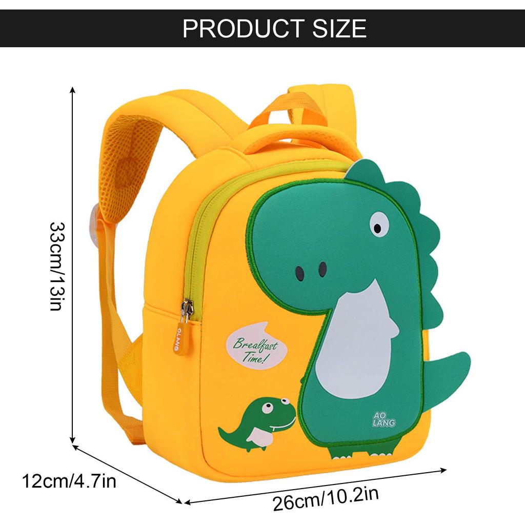 Panegy Toddler Backpack, Cartoon Dinosaur, Mini School Bag/Kindergarten Bag, 24x20x10cm, Yellow