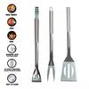 BBQ Tool Set Stainless Steel 3PC Premium Barbecue Utensils Food Turner Tong Fork