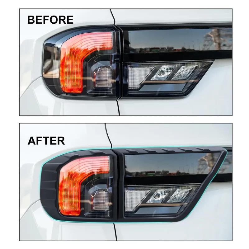 2PCS/SET Matte Black Taillight Tail Lights Cover Rear Light Cover Protection For Ford Everest   2024 4X4 Car Accessories