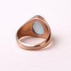 Aqua Chalcedony Pear Signet Ring, 925 Solid Sterling Silver, Pure Copper Handmade Boho Gemstone Ring