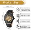 Relógio Automático Negócios Pulseira de Couro Masculino Aço Inoxidável Números Romanos Luminoso Estilo Engrenagem Formal Uso Diário À Prova d'Água Resistente à Chuva Presente