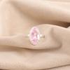 Piedra Preciosa Morganita Rosa Plata de Ley 925 Joyería Anillo Regalo Para Novia RR-64-7