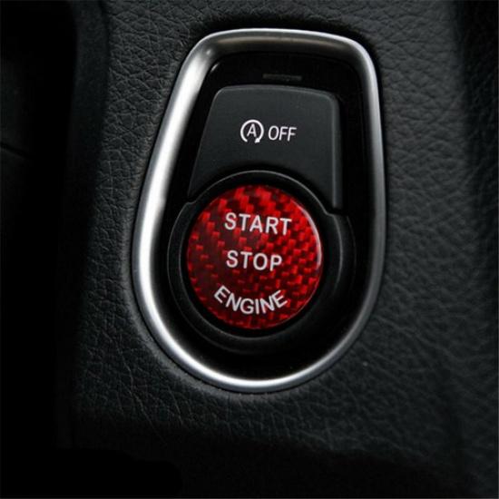Car Carbon Fiber Cap Sticker for BMW Keyless Start Stop Button 1 2 3 4 5 6 7 X3