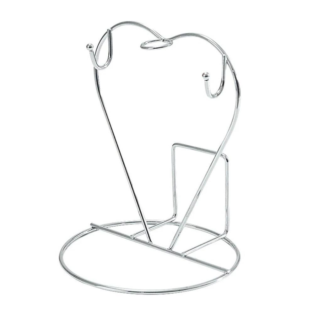 

Heart Shaped Cup Holder Anti-slip Stainless Steel Cup Drain Rack Large Capacity for 2 Mugs 2 Dishes Coffee Cup Organizer серебряный