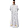 Mens Priest Robe Costume Stand Collar Long Sleeve Front Zip Design Gold Cross Cassock Catholic Halloween Cosplay Vestments