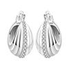 925 Silver Retro Grass Pattern Earrings Jewelry Versatile Hoop Earrings For Women Jewelry Birthday Party Fine Gifts