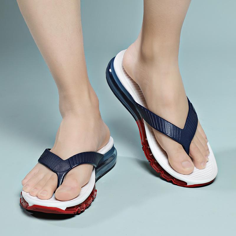 Foreign Trade New Men's Flip-flops Slim-fit Full Air Cushion Bottom Shock Absorption Soft Sole Non-slip Beach Sandals