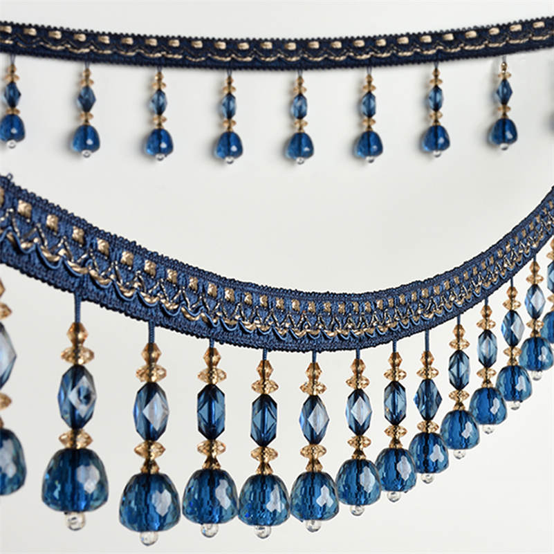 

2/4/6 метров хрустальные бусины бахрома для штор кружево кисточка отделка широкая лента DIY поделки ручная работа шитье шторы одежда аксессуары 2M