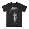 Gruseliges Gesicht Unisex Baumwoll-T-Shirt Horror Gothic Grunge Stil Schwarz