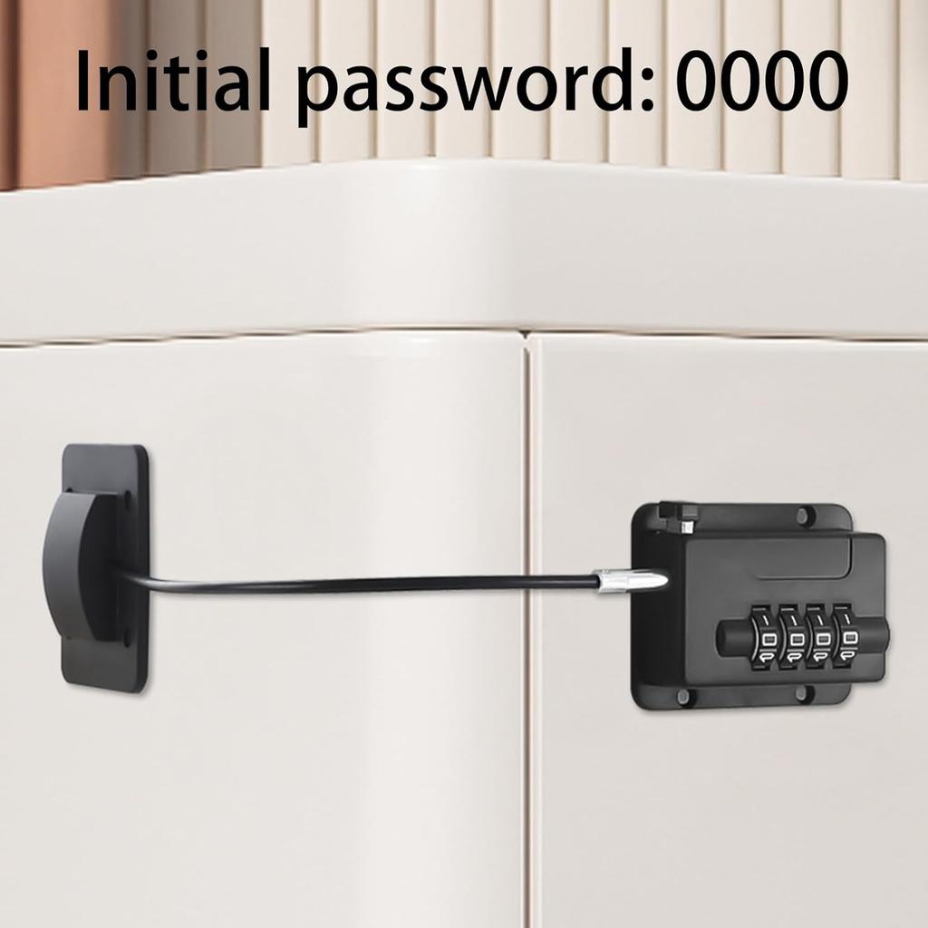 Refrigerator Lock 2 Pack, Cabinet Lock, Child Safety Cabinet Locks, Refrigerator Fridge Freezer Door Lock with Password, for Fridge, Cabinets,