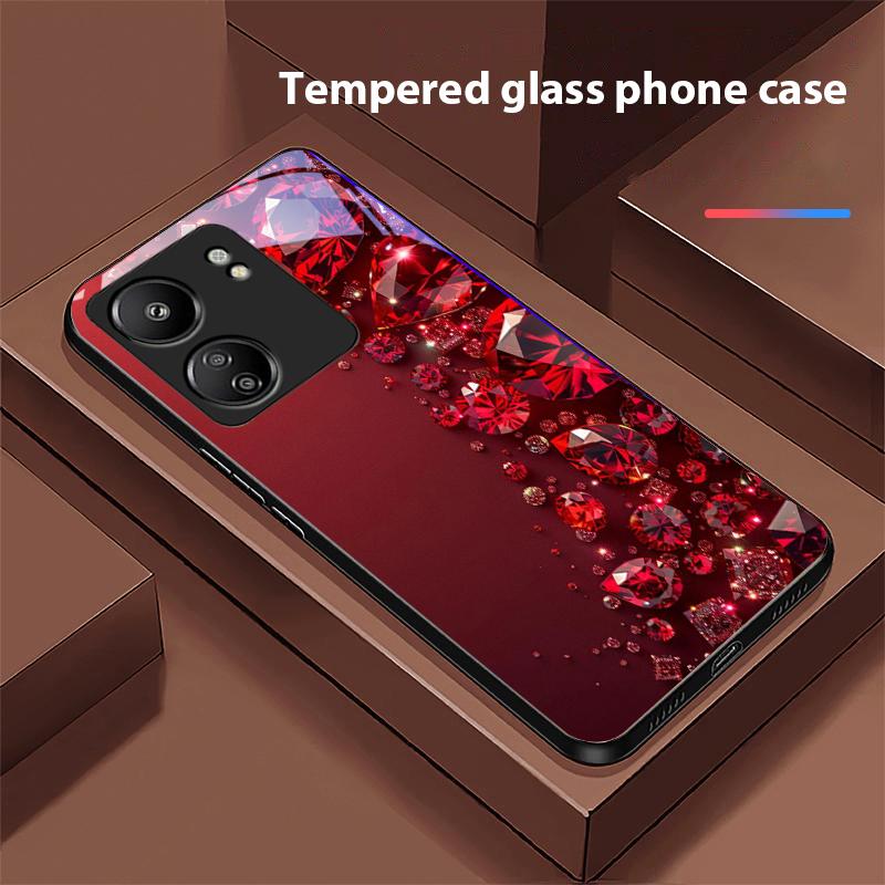 Plné kamienky Pre Xiaomi Redmi 13C Note13 12 Pro Plus 5G Note 9 13T Pro POCO X6 F5 F6 Čierne Tvrdené Sklo Obal na Telefón