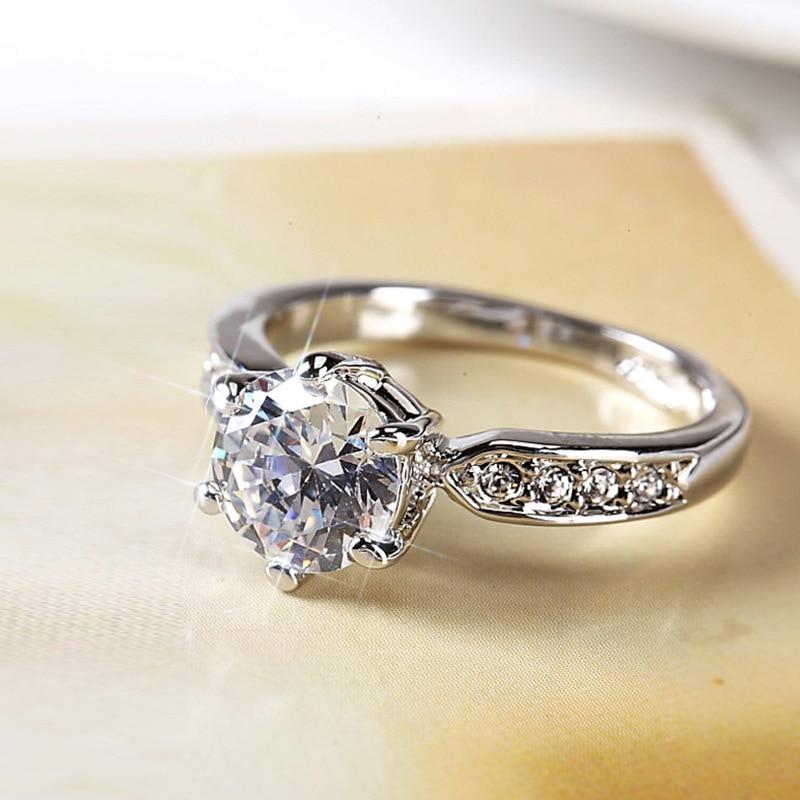 Classic  Color Women Lab Diamond Zircon Stone Wedding Occasion Gathering Wedding Occasion Engagement Rings Fine Jewelry RingClassic Finger