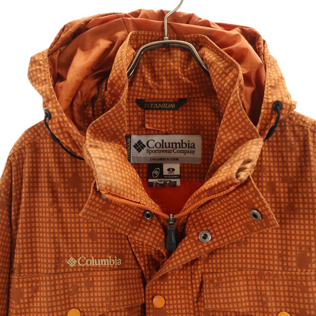 Columbia Check Pattern Banego Creek Jacket S Orange Outdoors Men's Used