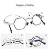 Foldable Hexagon Reading Glasses No Screw Anti-blue Light Women Men Readers