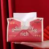 LIEI Red Leather Desktop Tissue Box