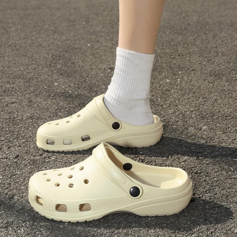 Men's Plus Size Fashion Casual 2-Way Closed Toe Slippers Outdoor Wear High Elastic Thick Sole Beach Shoes