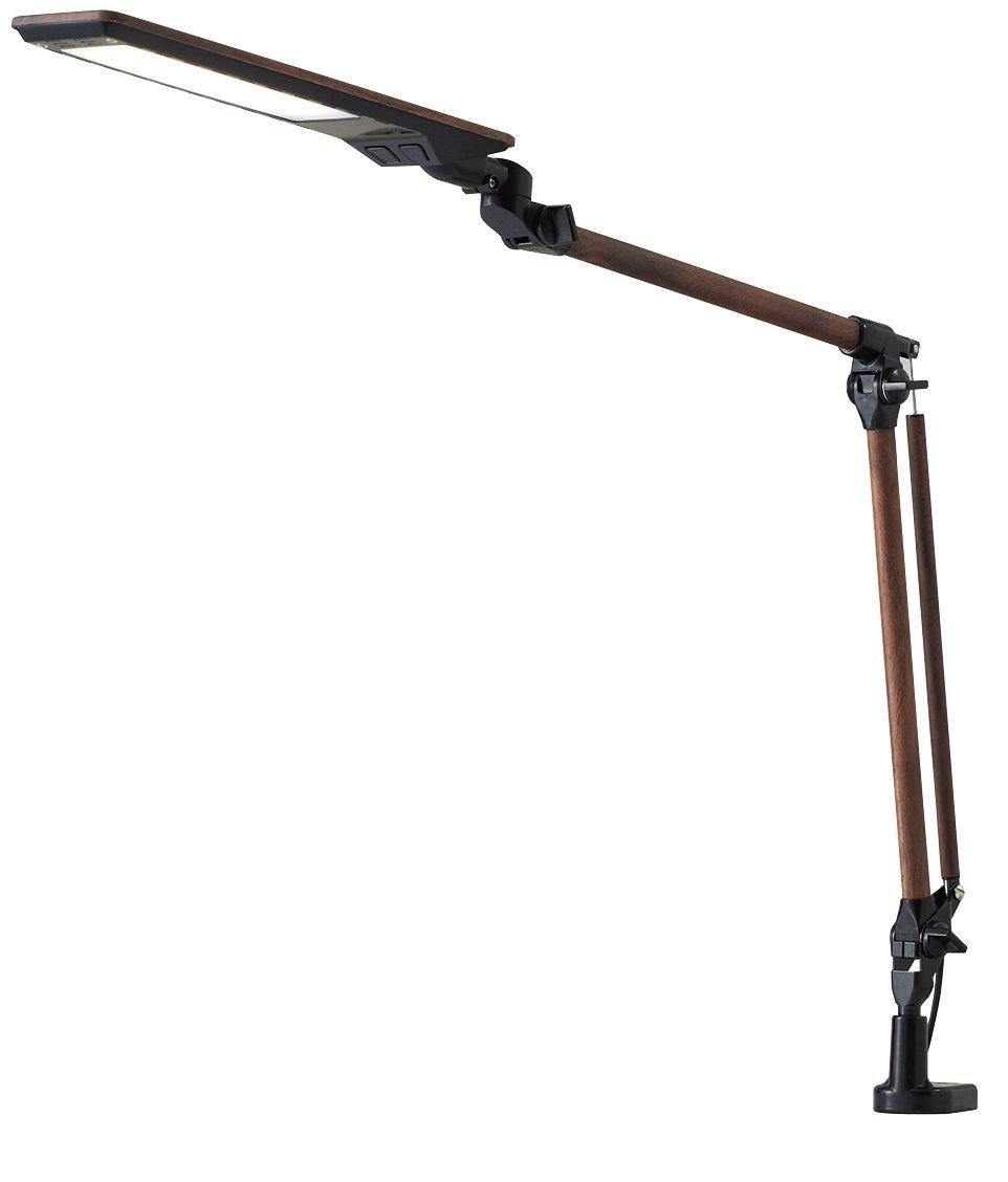 

Koizumi Furniture KOIZUMI (Study Desk) Desk Light, LED Light, Clamp, LED Compact Arm Light, Walnut Wood Grain Pattern, ECL-336WT