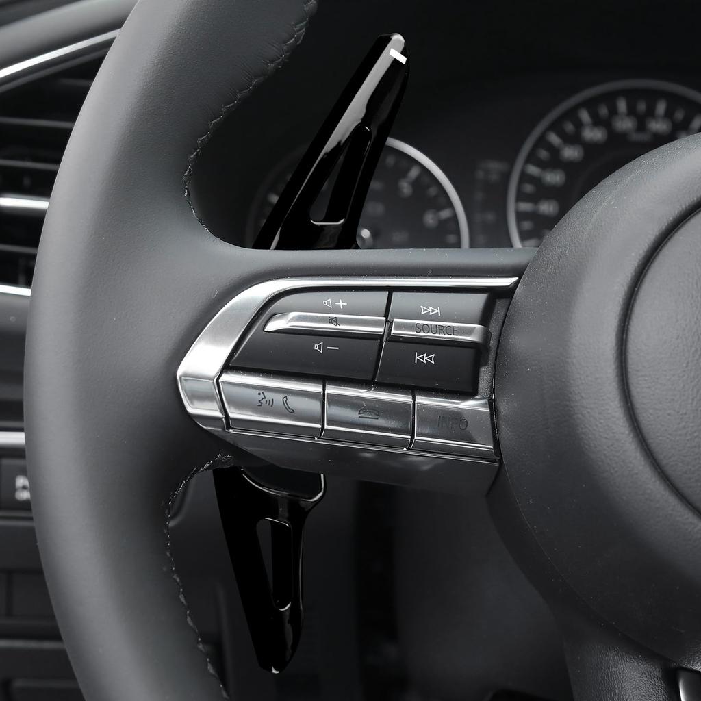 KUNGKIC Paddle Shifter Extensions for Mazda 3 / CX-30 / CX-50 / CX-60 / CX-90 (ABS, Black, L/R Set)