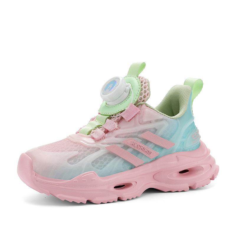 2025 Summer Rotating Button Single Mesh Breathable EVA Lightweight Running Shoes Children's Sports Shoes Primary School Students Physical Education